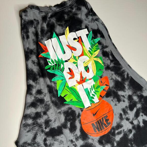 Nike Tie Dye Sleeveless Tank Top XL Loose Fit Just Do It Floral Basketball SU23 - Picture 6 of 9